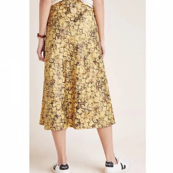 Current Air Harmony Metallic Snake Print Midi Slip Skirt - Picture 4 of 8